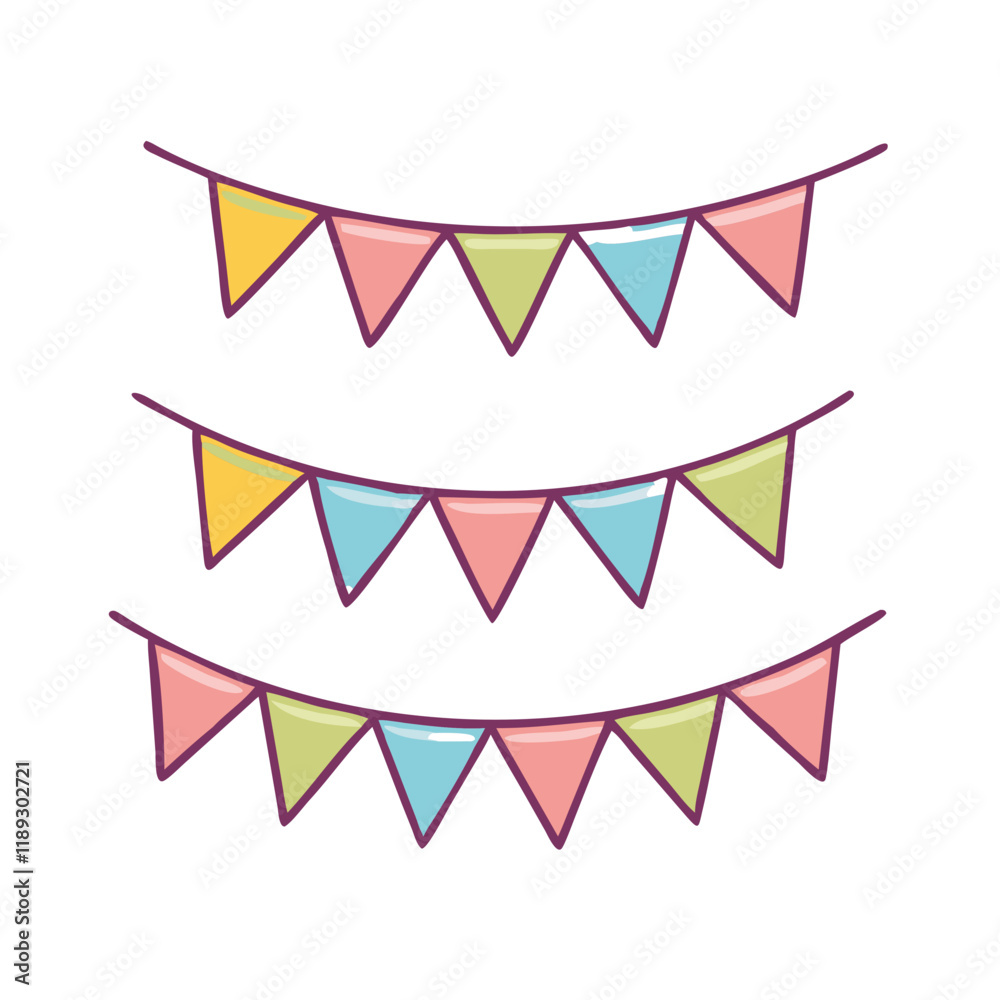 Fototapeta premium flag bunting decoration vector icon, flag bunting decoration vector illustration - simple illustration of flag bunting decoration, perfect for logos, and flag bunting decoration -themed designs.