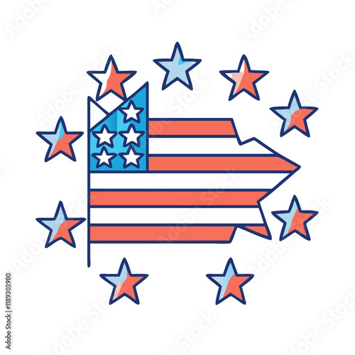 Wallpaper Mural stars and stripes vector icon, stars and stripes vector illustration - simple illustration of stars and stripes, perfect for logos, and stars and stripes -themed designs. Torontodigital.ca