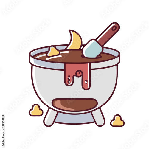 chocolate fondue pot vector icon, chocolate fondue pot vector illustration - simple illustration of chocolate fondue pot, perfect for logos, and chocolate fondue pot -themed designs.