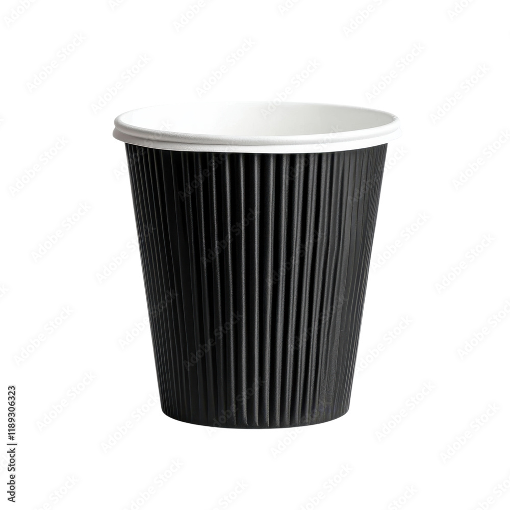 custom made wallpaper toronto digitalA Striking Closeup of a Ribbed Black Disposable Coffee Cup with a White Lid Against a Black Background