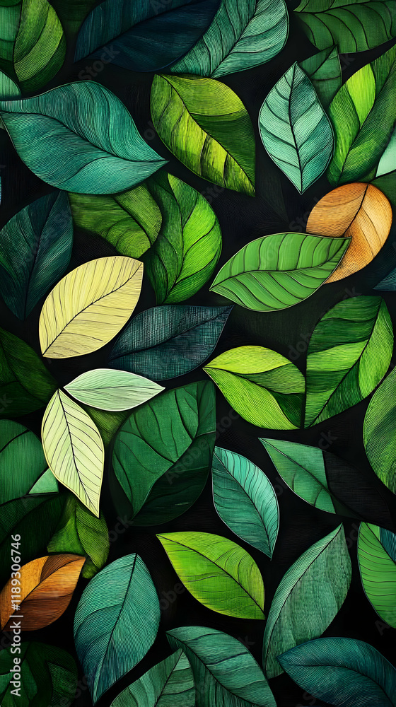 A vibrant arrangement of various leaves on a dark background, showcasing nature's beauty. A vibrant arrangement of various leaves on a dark background, showcasing nature's beauty.