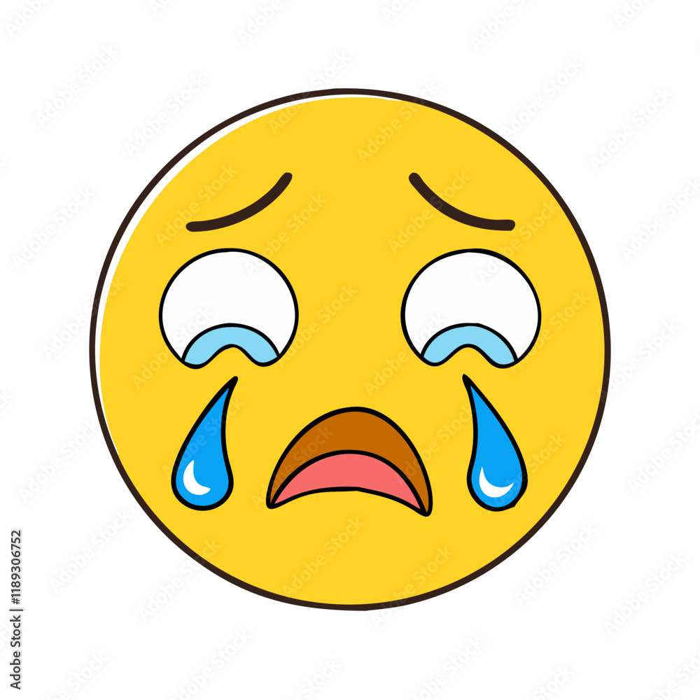 Fototapeta premium crying face vector icon, crying face vector illustration - simple illustration of crying face, perfect for logos, and crying face -themed designs.