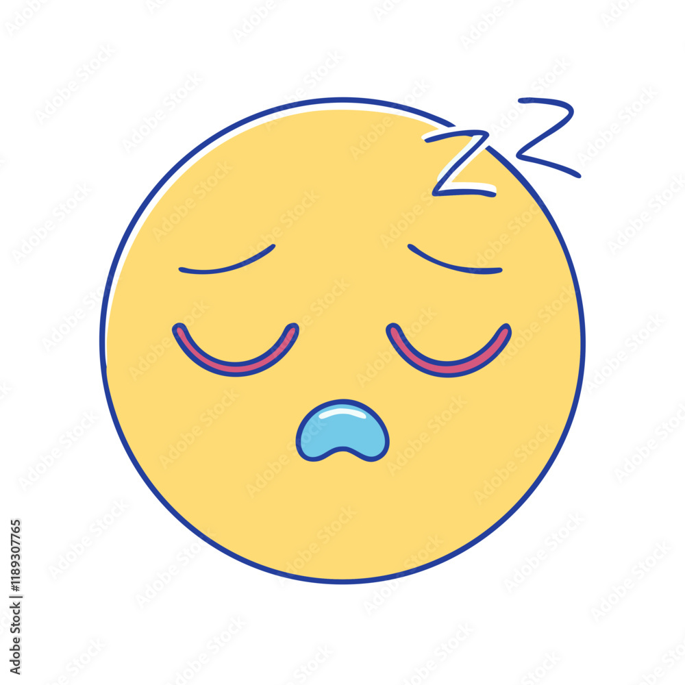 Fototapeta premium sleeping face vector icon, sleeping face vector illustration - simple illustration of sleeping face, perfect for logos, and sleeping face -themed designs.