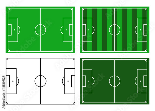 Football field - soccer sport training - pitch layout template illustration