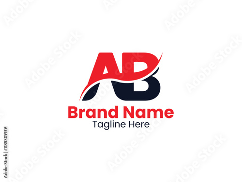 Creative AB Letter Logo Design Template. Vector letters A B, Alphabet icon.
