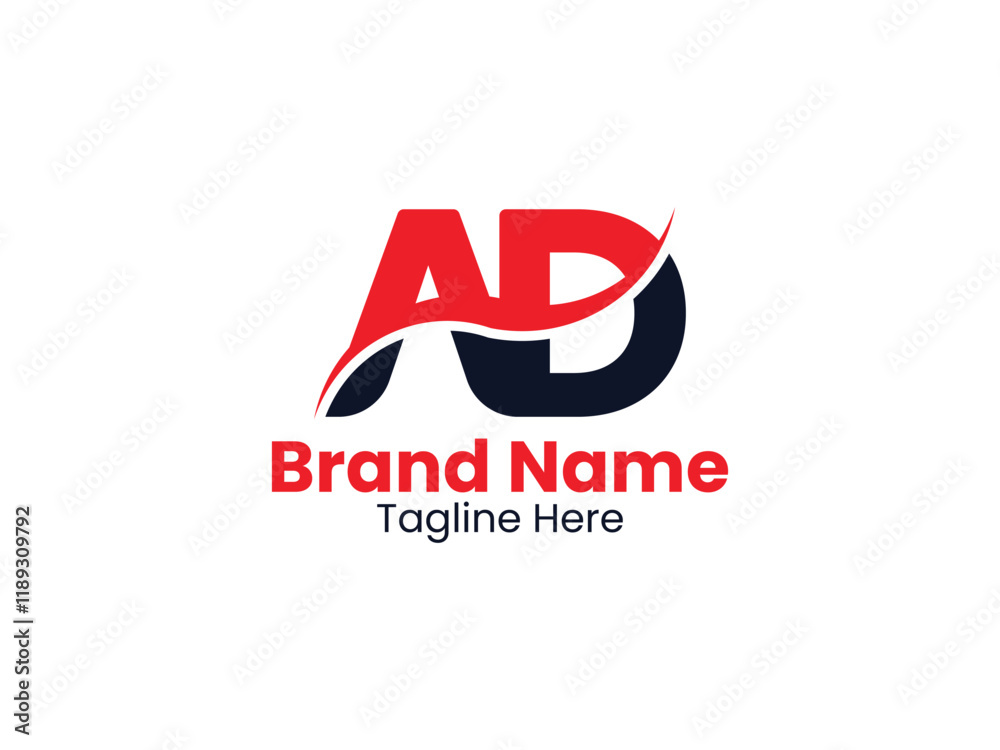 Fototapeta premium Vector Creative AD letter logo design Initial letter DA monogram logo. 