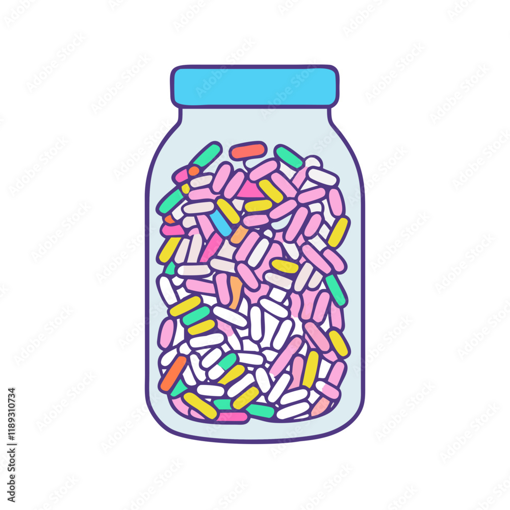 candy sprinkle jar vector icon, candy sprinkle jar vector illustration - simple illustration of candy sprinkle jar, perfect for logos, and candy sprinkle jar - themed designs. candy sprinkle jar vector icon, candy sprinkle jar vector illustration - simple illustration of candy sprinkle jar, perfect for logos, and candy sprinkle jar - themed designs.