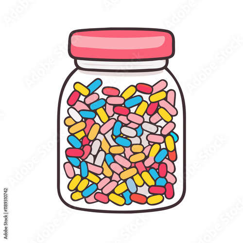 candy sprinkle jar vector icon, candy sprinkle jar vector illustration - simple illustration of candy sprinkle jar, perfect for logos, and candy sprinkle jar - themed designs. photo