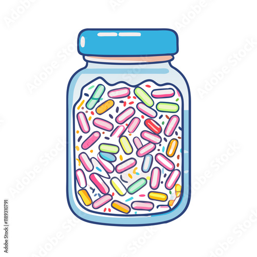 candy sprinkle jar vector icon, candy sprinkle jar vector illustration - simple illustration of candy sprinkle jar, perfect for logos, and candy sprinkle jar - themed designs.