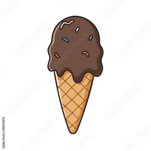 chocolate dipped cone vector icon, chocolate dipped cone vector illustration - simple illustration of chocolate dipped cone, perfect for logos, and chocolate dipped cone - themed designs.