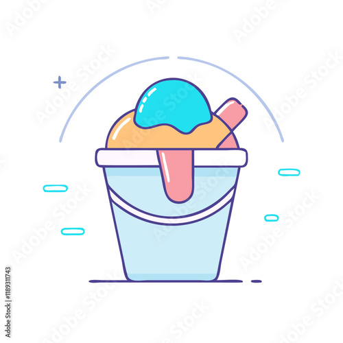 ice cream bucket vector icon, ice cream bucket vector illustration - simple illustration of ice cream bucket, perfect for logos, and ice cream bucket - themed designs.