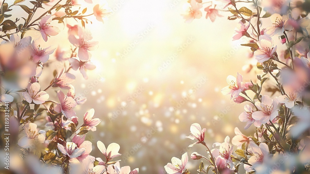 Bright Sunshine Floral Background with Gentle Nature Touch Bright Sunshine Floral Background with Gentle Nature Touch