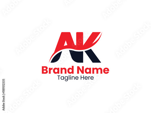 Vector AK logo, Creative  Letter AK, KA letter logo design. Initial letter KA uppercase monogram logo.