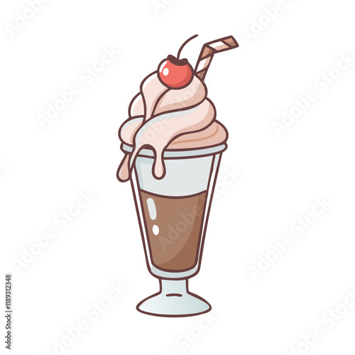 ice cream shake vector icon, ice cream shake vector illustration - simple illustration of ice cream shake, perfect for logos, and ice cream shake - themed designs. photo