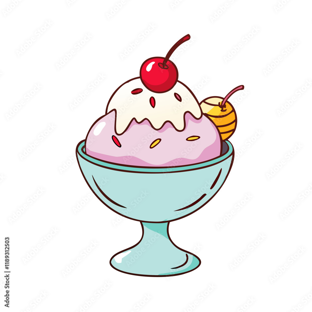 ice cream with candy toppings icon ice cream with candy toppings icon