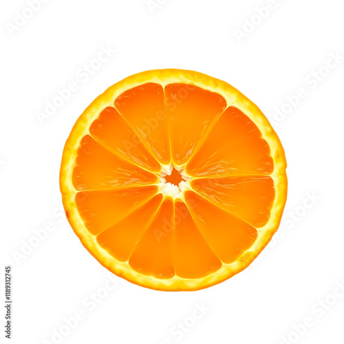 Vibrant Orange Slice, Juicy Citrus Fruit, Healthy Vitamin C, Natural Food Photography, Bright Yellow