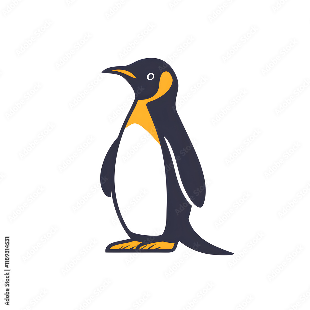 Obraz premium Sleek Penguin Logo Design with Upright Stance and Soft Curves