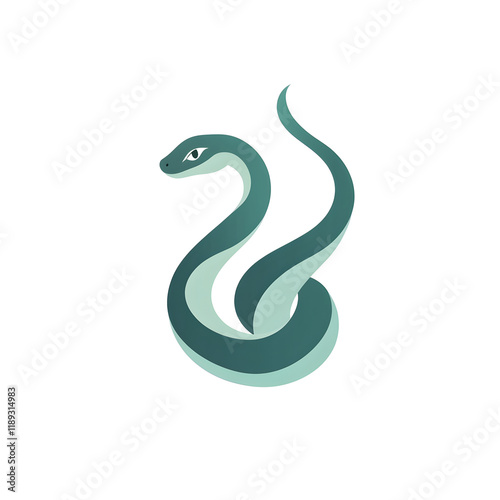 Wallpaper Mural Simple 2D Flat Vector Snake Icon with Flowing, Curved Design Torontodigital.ca