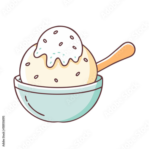 vanilla bean scoop vector icon, vanilla bean scoop vector illustration - simple illustration of vanilla bean scoop, perfect for logos, and vanilla bean scoop - themed designs.