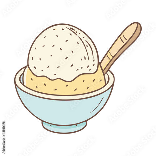 vanilla bean scoop vector icon, vanilla bean scoop vector illustration - simple illustration of vanilla bean scoop, perfect for logos, and vanilla bean scoop - themed designs.
