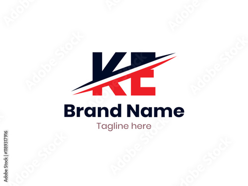 Free Download Vector KE logo design divided by line. KE logo template with red and black color. EK logo, EK letter - GFXLoad