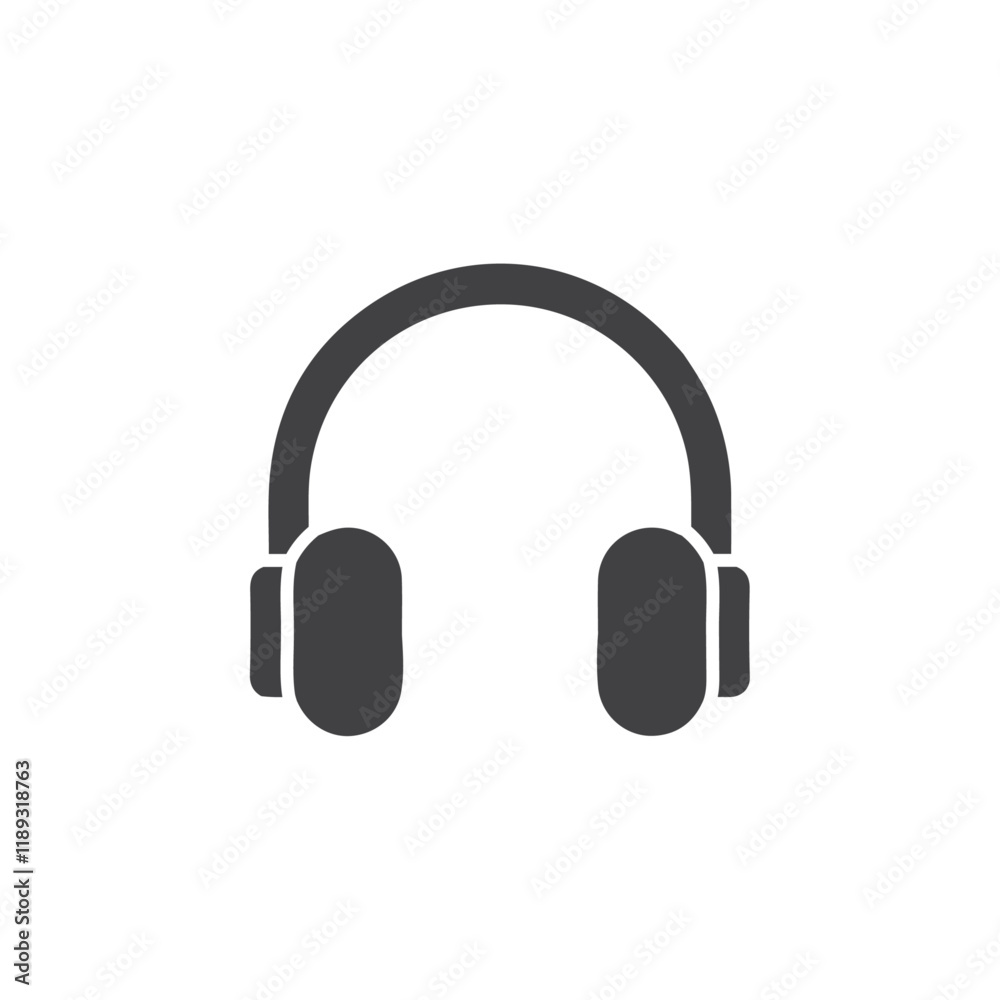 headphone icon Flat logo set collection headphone icon Flat logo set collection