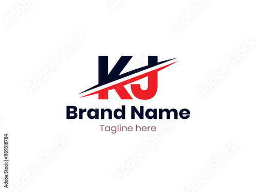Free Download Vector KJ logo design divided by line. KJ logo template with red and black color. JK logo, JK letter - GFXLoad