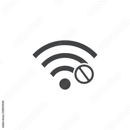 no wifi icon Flat logo set collection