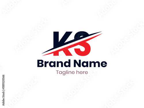 Free Download Vector KS logo design divided by line. KS logo template with red and black color. SK logo, SK letter - GFXLoad