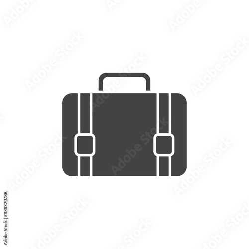 suit case icon Flat logo set collection