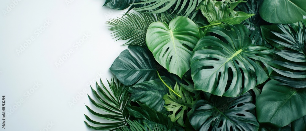 custom made wallpaper toronto digitaltop view of various green leaves on a white background