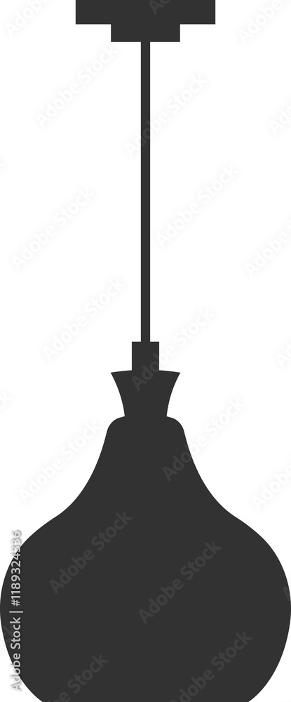 Naklejka premium Chandelier lamp icon. Silhouette of interior and home decoration