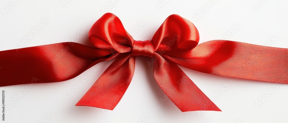 a red satin ribbon tied into a bow on a white background a red satin ribbon tied into a bow on a white background