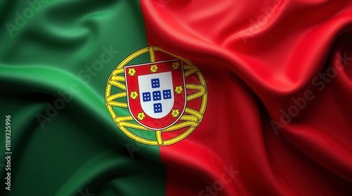 Texture Design Of Portuguese Flag Colors, Portugal National Country Symbol