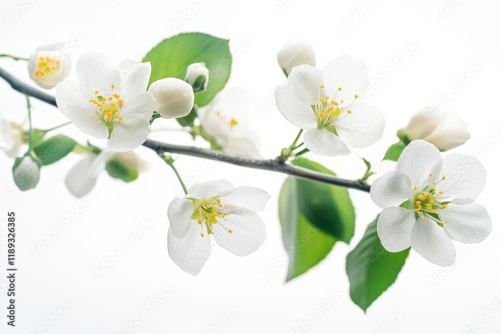 Obraz premium close up of white blossoms on a branch