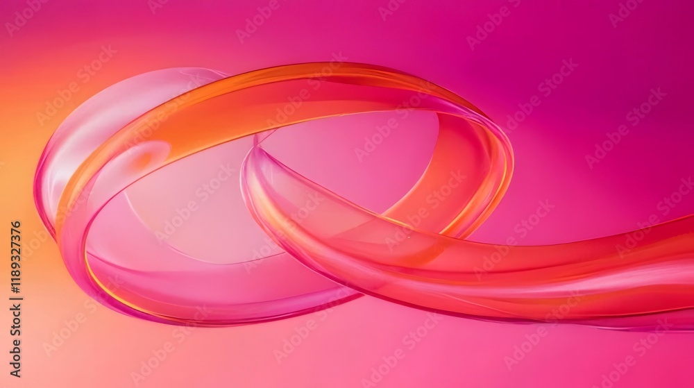 Abstract pink and orange intertwined ribbons. Abstract pink and orange intertwined ribbons.