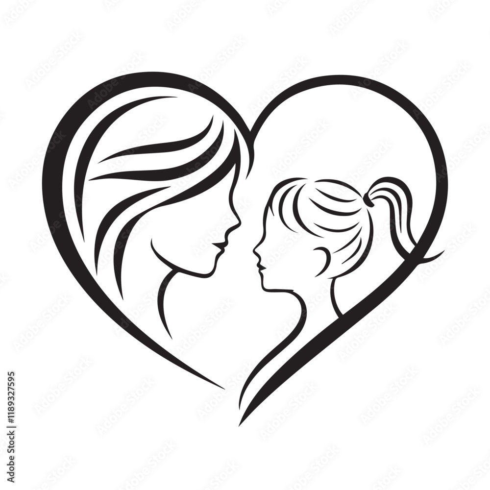 Mothers day vector silhouette Mothers day vector silhouette
