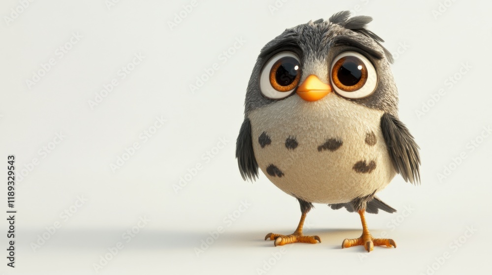 a cute cartoon bird stands on a white background a cute cartoon bird stands on a white background