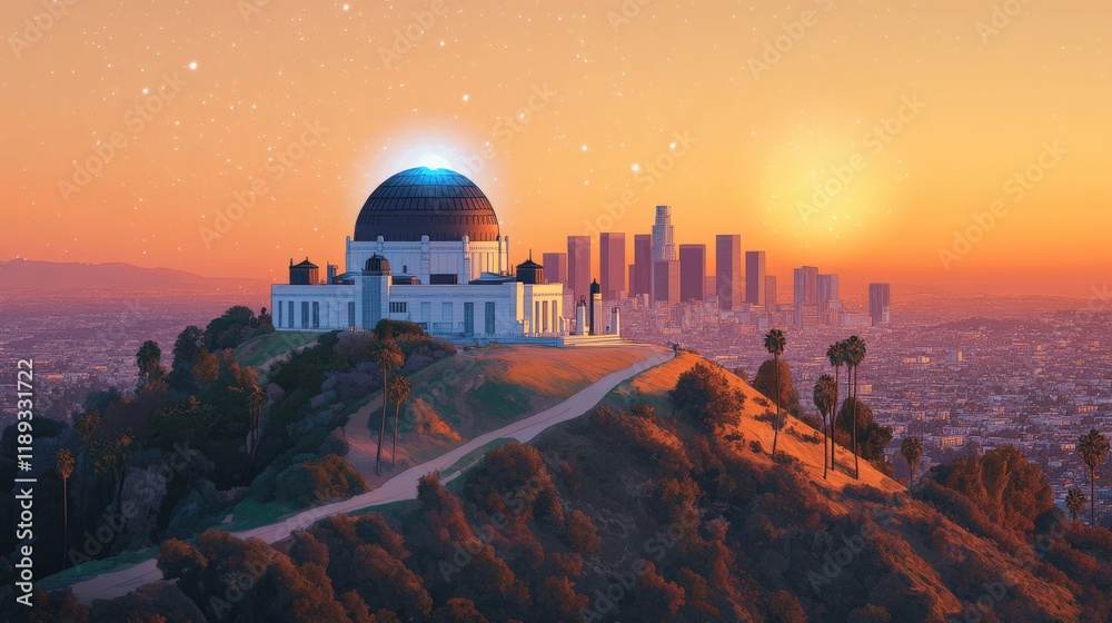 Discover Stunning Views of Griffith Observatory Against a Vibrant Los Angeles Sunset Skyline | Iconic Landmark and Cityscape Photography Discover Stunning Views of Griffith Observatory Against a Vibrant Los Angeles Sunset Skyline | Iconic Landmark and Cityscape Photography