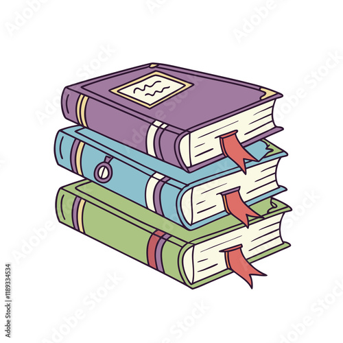 Ilustraci√≥n png grupo stack of colorful books Illustration 