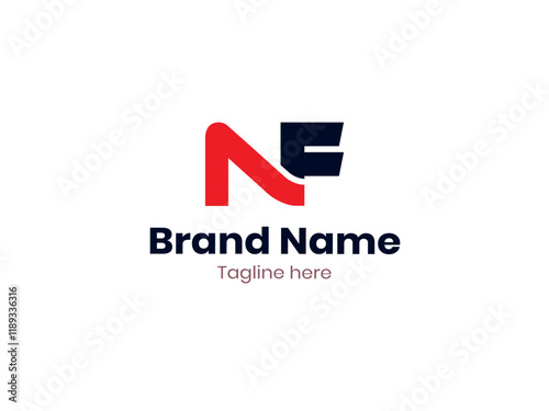 Vector NF logo, Creative NF letter logo design. Initial letter FN uppercase monogram logo.