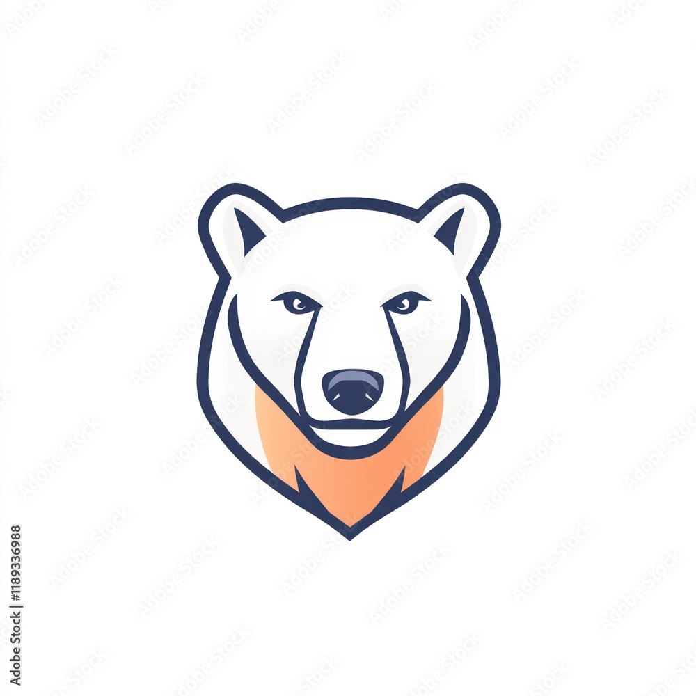 Polar bear head logo design, white background, vector illustration, mascot Polar bear head logo design, white background, vector illustration, mascot