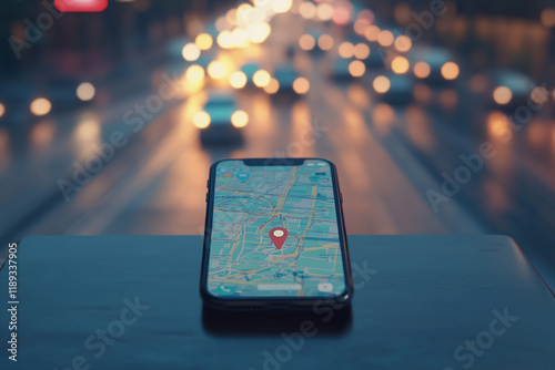 A smartphone with an open Maps app, showing the location of other phones and a pin or marker indicating their connection photo