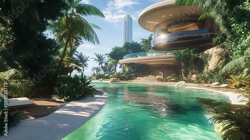 pool in a luxury modern resort