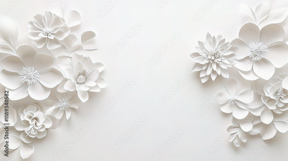 Naklejka premium Modern Stylish White Flower Decoration on Clean Background