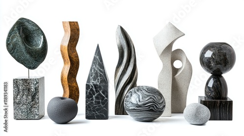 Elegant Stone Sculptures: A Modern Abstract Art Collection