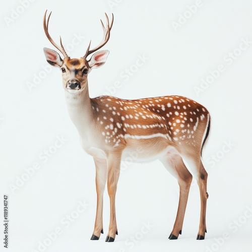 Wallpaper Mural spotted deer standing on a white background Torontodigital.ca