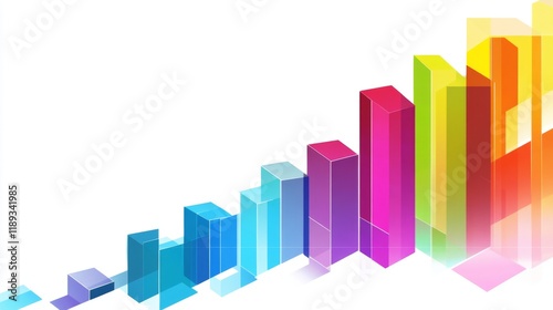 Free Download A minimalistic D bar graph with a transparent background, featuring colorful bars with sleek lines, illustrating data trends in a modern and clean design. - GFXLoad