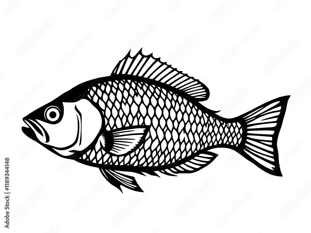 Fototapeta premium Fish silhouette vector style 