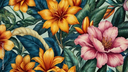 Vibrant Floral Pattern photo